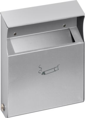 Wandascher mit Schutzdach, silber