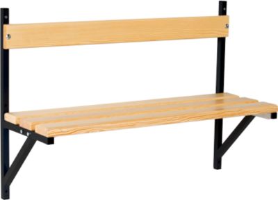 Wandbank, Holz, 1015 mm breit, anthrazit (RAL 7016)