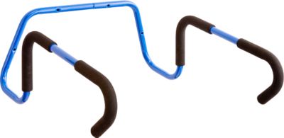 Wandhalter Set für Müllsäcke Mottez, für Säcke mit Volumen 240/400 l, 4 Schaumhüllen, B 567 x T 550 x H 230 mm, Stahlrohr, blau-schwarz, 2 Stück