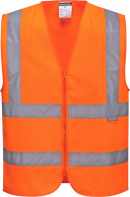 Warnweste Portwest C375, EN ISO 20471 Klasse 2, Reflexionsstreifen, Frontreissverschluss, Grösse XXXL, Polyester, orange