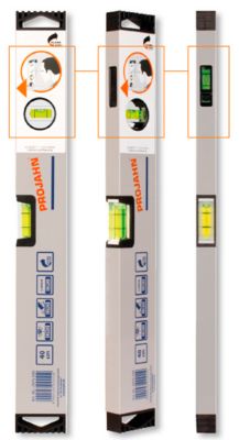 Wasserwaage PROJAHN, mit Vertikal-Spiegel-Libelle, Toleranz 0,5 mm/m, L 60 cm