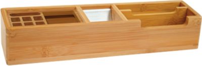 Wedo Tischorganizer Bambus, 2 Fächer, 2 Aluminium-Einsätze