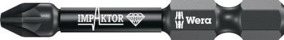 WERA Bit 855/4 IMP DC PZD2, L 50 mm, 1/4 Zoll E6,3, Impaktor diamantbeschichtet, für Impakt-Schrauber, 5 Stück