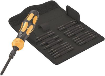 WERA Schraubendrehersatz KK 90 Set 1, 19-tlg., PH/PZD/TX/6-Kant/Schlitz, mit Schlagschrauberfunktion
