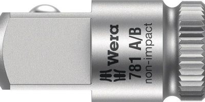 WERA Vergrößerungsstück 781 A, Antrieb 1/4" Abtrieb 3/8", L 25,2 mm, CV-Stahl matt verchromt