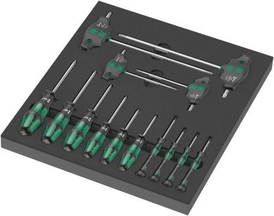 WERA Werkzeugmodul 9712, Sternprofil HF Schraubendreher Set, 14-teilig, Schaumstoffeinlage, B 360 x H 60 x T 405 mm