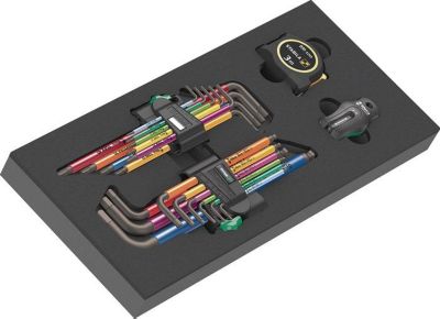 WERA Werkzeugmodul 9740, 20-tlg., Schaumstoffeinlage, wasser- & ölabweisend, B 172 x H 44 x T 392 mm