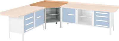 Werkbank-Ecklösung Schäfer Shop Select PWi 75, Buche Multiplexplatte, bis 750 kg, B 1095 x T 1095 x H 840 mm