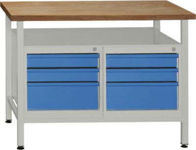 Werkbank mit 6 Schubladen