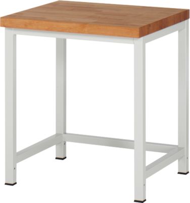 Werkbank Serie 8000, stationär, höhenverstellbar, Arbeitsplatte Buche-Massiv, B 750 x T 700 x H 840-1040 mm