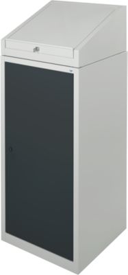 Werkzeugschrank mit Schreibpult, Flügeltür, 2 Böden, 1 Schub, B 500 x T 500 x H 1200 mm, abschliessbar, lichtgrau/anthrazit 