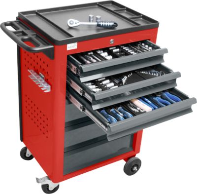 Werkzeugwagen BASIC inkl. 115-tlg. Werkzeug-Set, rot