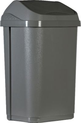 Wertstoffsammler Probbax, Volumen 25 l, mit abnehmbarem Schwingdeckel, ohne Inneneimer/Griff, 335 x B 255 x H 535 mm, Recycling-Polypropylen, schwarz
