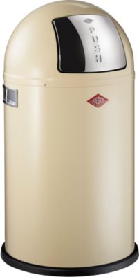 Wesco Abfalleimer Pushboy junior, Inhalt 22 L, mit Deckel, mandel