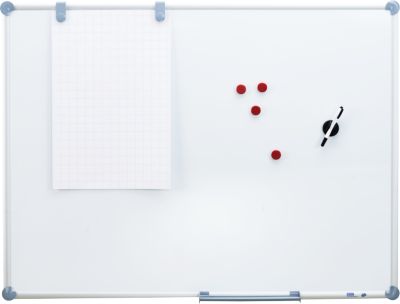 Whiteboard 2000 MAULpro, weiß beschichtet, magnethaftend, B 1200 x H 900 mm + 9-teiliges Zubehör-Set