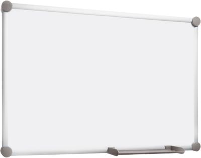 Whiteboard 2000 MAULpro, weiß kunststoffbeschichtet, Rahmen platingrau, 600 x 450 mm