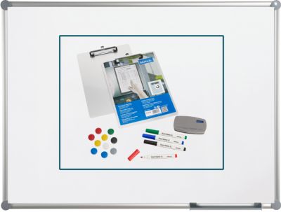 Whiteboard-Komplettset MAULpro Whiteboard 2000, B 900 x H 600 mm + Whiteboard Zubehör Set 3