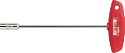 WIHA Sechskantsteckschlüssel 336, SW 7 mm, Klingen-L 125 mm, CV-Stahl, glanzvernickelt, Quergriff mit Innenbohrung