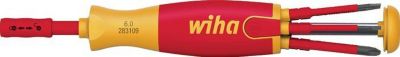 WIHA VDE Magazin-Bithalter 38613, 6-tlg., Schlitz/PH/PZD, SoftFinish®, CV-Stahl, IEC 60900, isoliert