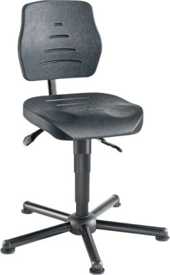 XXL-Arbeitsdrehstuhl meychair Workster Pro W15-01084, dreh- & höhenverstellbar, bis 250 kg, B 470 x T 470 x H 900 – 1030 mm, Stahl & PU, desinfektionsmittelbeständig, schwarz