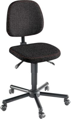 XXL-Arbeitsdrehstuhl meychair Workster Pro W19-11375, mit Rollen, höhenverstellbar, bis 250 kg, Stoff, desinfektionsmittelbeständig, schwarz 