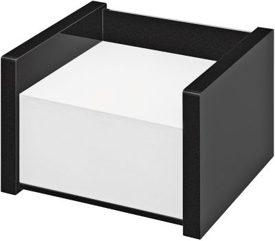 Zettelbox WEDO Black Office, schwarz mattiert/glänzend, mit 500 Notizblatt