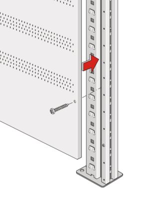 Zijwand buitenkant, geperforeerd, 400 mm diep
