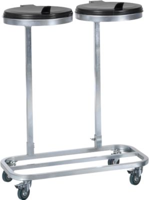 Zweifach-Abfallsammlerwagen, fahrbar