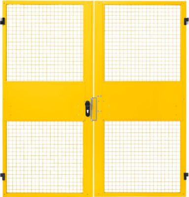 Zweiflügeltüren, für Gittertrennwandsystem, B 2000 x H 2070 mm, gelb