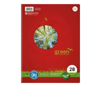 Ursus® Green Collegeblock, A4, 160 Bl. 5mm kariert