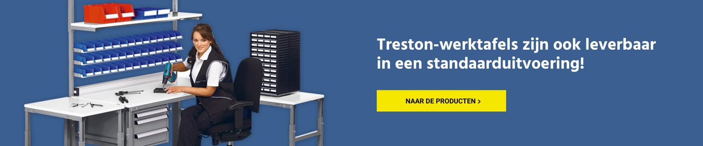 Treston werktafels zijn ook verkrijgbaar in de standaard uitvoering. Alle werktafels uit ons assortiment vindt u hier