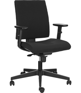 NowyStyl Intrata bureaustoel, met armleuningen, synchroonmechanisme, geprofileerde zitting, zwart