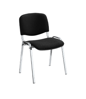 Chaise empilable ISO Basic, piétement chromé, noir