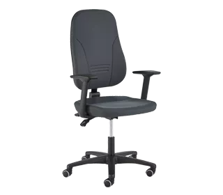 Prosedia bureaustoel Younico plus 3, met armleuningen, permanent contact, kuipzitting, 3D-rugleuning, antraciet/antraciet