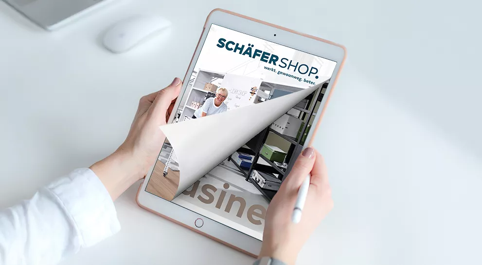 De Ordo online catalogus kan op een ipad doorbladerd worden