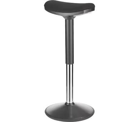 In hoogte verstelbare kruk - H 560-810 mm - stoffen bekleding - zwart/zilver