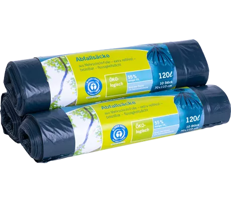 Secolan® afvalzakken - materiaal recycling-polyetheen - 120 L - blauw - 10 stuks