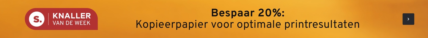 knaller van de week. Tekst: 20 procent: Kopieerpapier voor optimale printresultaten