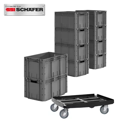 Euro Box Serie LTF 6320, 10 Stück + gratis Kunststoff-Rollrahmen