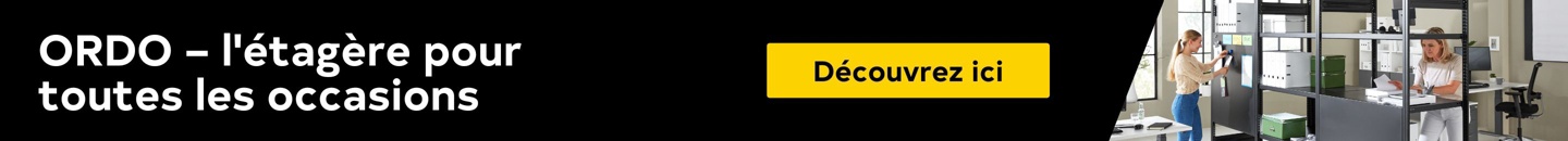 Syst&egrave;me d'&eacute;tag&egrave;res ORDO &ndash; Syst&egrave;me d'&eacute;tag&egrave;res flexible et robuste pour bureau, entrep&ocirc;t et atelier, disponible en diff&eacute;rentes tailles et configurations.