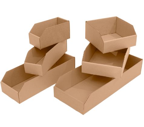 Bakjes in verschillende formaten van golfkarton