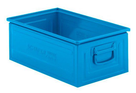 Bac gerbable 14/6 en plastique bleu avec poignées pliables