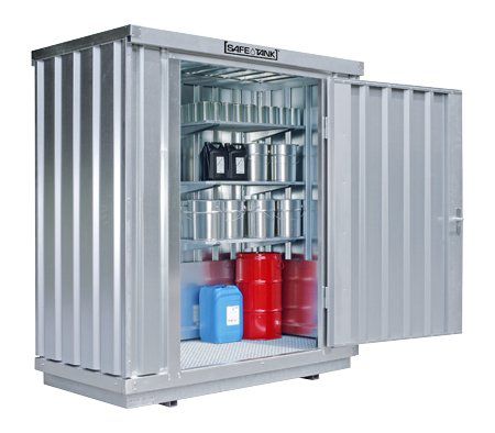 Container voor gevaarlijke stoffen voor gebruik binnen en buiten