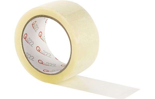 Eine Rolle mit transparentem Paketband