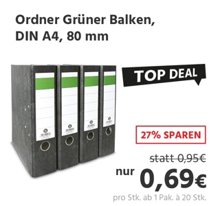 Aktenordner Grüner Balken
