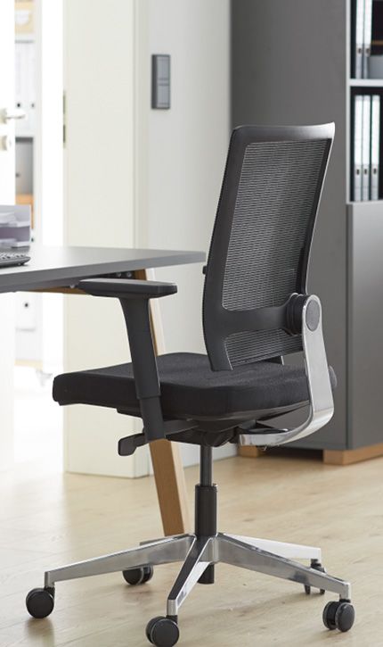Bürostuhl NET MATIC, mit Armlehnen, Auto-Synchronmechanik im Büro