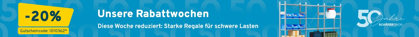 Jubil&auml;umsrabatt 20% auf Lagerregale