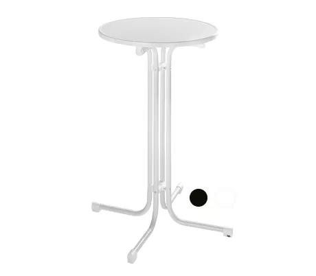 Stehtisch Quickstep ohne Sonnenschirmöffnung, desinfektionsmittelbeständig, Ø 700 mm, weiß