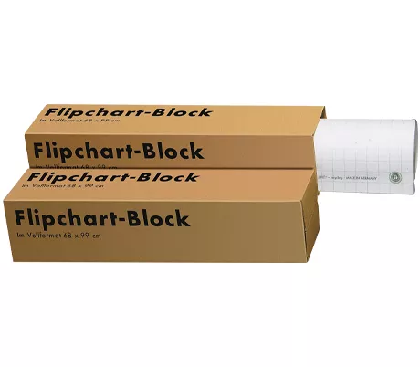 Landré Flipchart-Block, 5 Stück, aus 100% Recycling-Papier, kariert