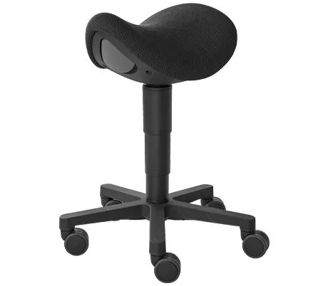 Bimos Sattelhocker, Sattelsitz, 3D-Sitzdynamik, Sitzhöhe 540-800 mm, Universalrollen Ø 65 mm, schwarz